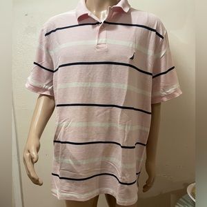 Mens Nautica Striped Polo TShirt